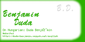 benjamin duda business card